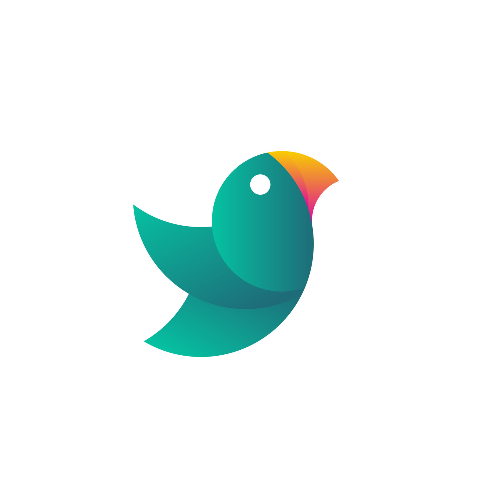 Oiseau en nuance de vert réalisé en nombre d'or.