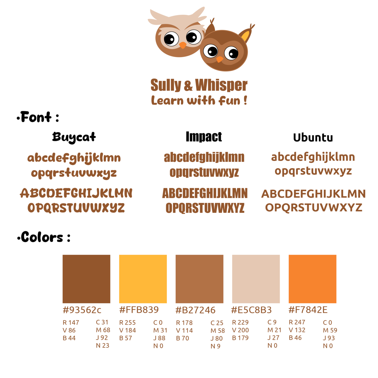 Sully & Whisper charte graphique